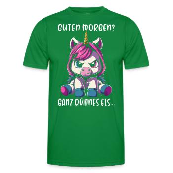Good morning? Very thin ice - Men's Functional T-Shirt - kelly green - Front - AI Model Male 178 dark (178cm)