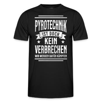 La pyrotechnie n’est pas un crime - Meme Spruch - T-shirt sport Homme - noir - Devant - AI Model Male 178 dark (178cm)
