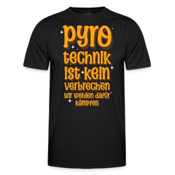 Pyrotechnics are not a crime - Meme Spruch - Men's Functional T-Shirt - black - Front - AI Model Male 178 dark (178cm)