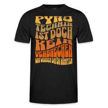 Pyrotechnics are not a crime - Meme Spruch - Men's Functional T-Shirt - black - Front - AI Model Male 178 dark (178cm)