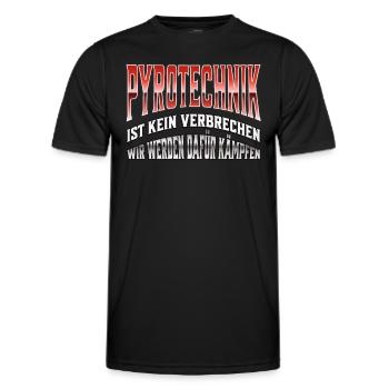 Pyrotechnics are not a crime - Meme Spruch - Men's Functional T-Shirt - black - Front - AI Model Male 178 dark (178cm)