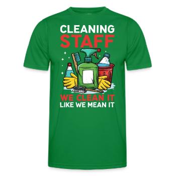 Cleaning Staff - Men's Functional T-Shirt - kelly green - Front - AI Model Male 178 dark (178cm)