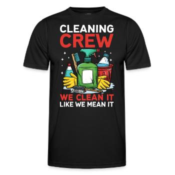 Cleaning Crew - Men's Functional T-Shirt - black - Front - AI Model Male 178 dark (178cm)