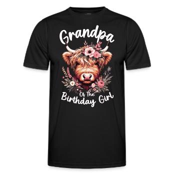 Papi de la fille d’anniversaire - T-shirt sport Homme - noir - Devant - AI Model Male 178 dark (178cm)