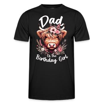 Papa de la fille d’anniversaire - T-shirt sport Homme - noir - Devant - AI Model Male 178 dark (178cm)