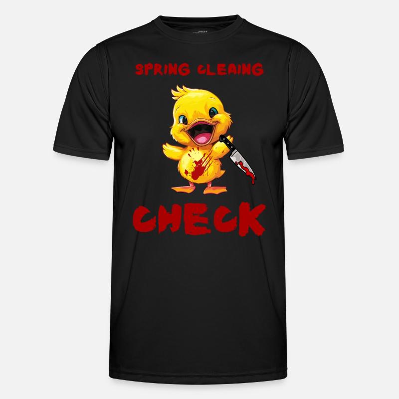 Duck with Knife - Spring Cleaning Done Funny Men's Functional T-Shirt