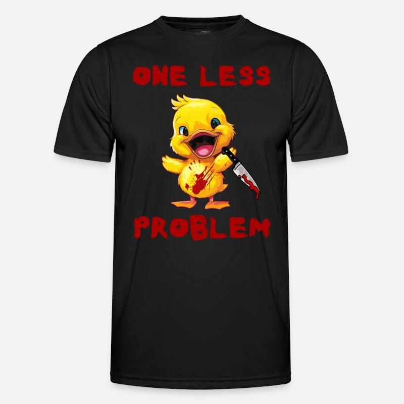 Duck with Knife - Ein Problem Weniger Lustig Männer Funktions-T-Shirt
