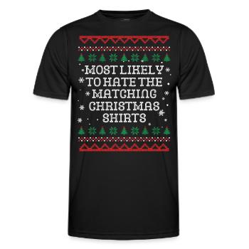 The One Who Hates Matching Outfits Christmas - Men's Functional T-Shirt - black - Front - AI Model Male 178 dark (178cm)