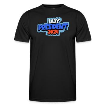 Lady President 2024: Kamala Harris Takes the Lead - Männer Funktions-T-Shirt - Schwarz - Vorne - AI Model Male 178 dark (178cm)