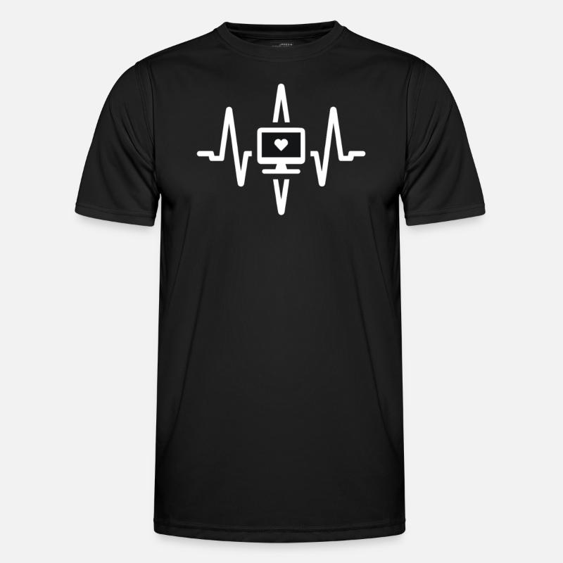 ECG Heartbeat Computer - Men's Functional T-Shirt - black