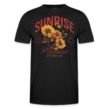 Sunrise Promise Design d’art floral - T-shirt sport Homme - noir - Devant - AI Model Male 178 dark (178cm)