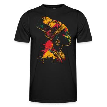 Farbenfrohes Heritage Black History Month Profil - Männer Funktions-T-Shirt - Schwarz - Vorne - AI Model Male 178 dark (178cm)
