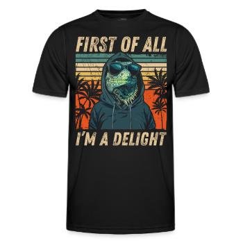 Sweat à capuche rétro Iguana - Sarcastic Design - T-shirt sport Homme - noir - Devant - AI Model Male 178 dark (178cm)