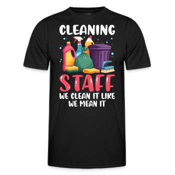 Cleaning Staff - Men's Functional T-Shirt - black - Front - AI Model Male 178 dark (178cm)