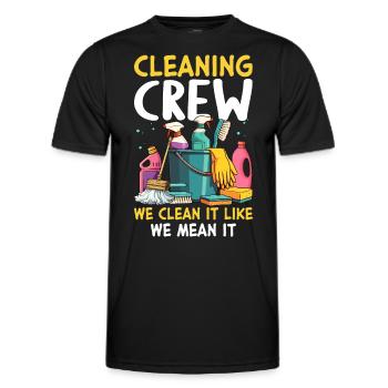Cleaning Crew We Clean It Like We Mean It - Men's Functional T-Shirt - black - Front - AI Model Male 178 dark (178cm)