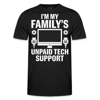 Le support technique non rémunéré de I’m My Family - T-shirt sport Homme - noir - Devant - AI Model Male 178 dark (178cm)
