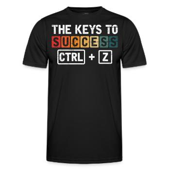 The Keys To Success Ctrl + Z - Männer Funktions-T-Shirt - Schwarz - Vorne - AI Model Male 178 dark (178cm)