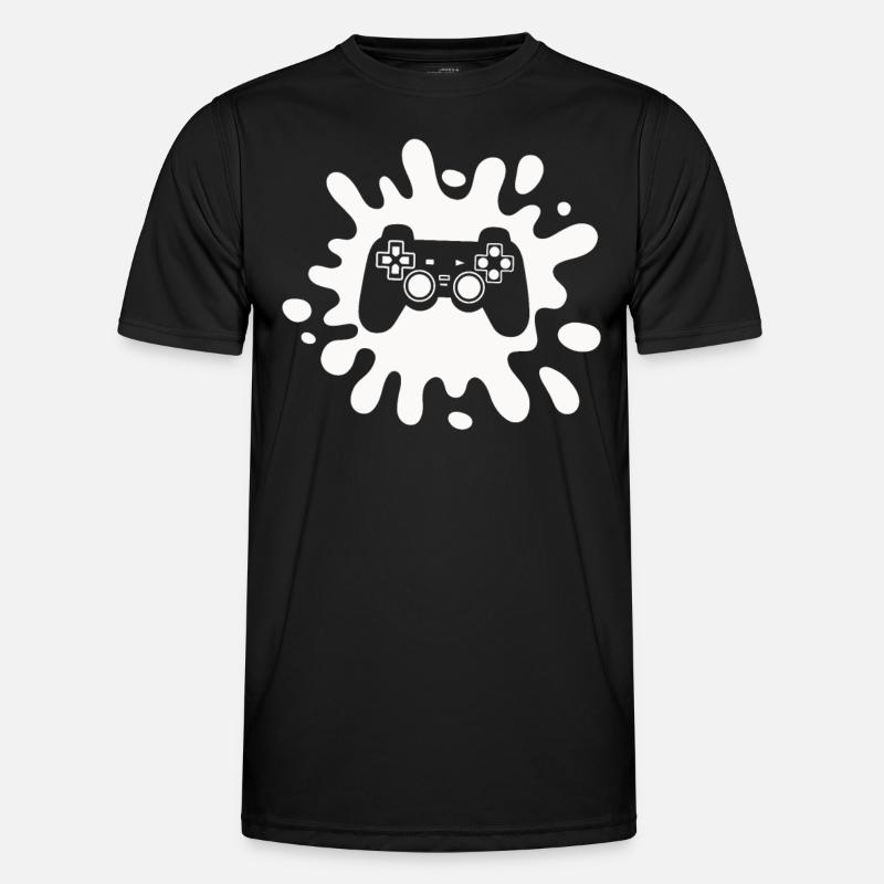 Zocker Splatter-Controller – Retro Gaming Kunst - Männer Funktions-T-Shirt - Schwarz