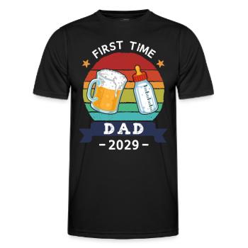 Première fois papa 2029 - T-shirt sport Homme - noir - Devant - AI Model Male 178 dark (178cm)