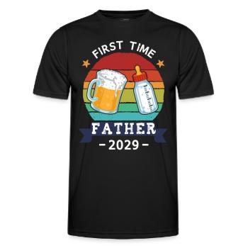 First Time Father 2029 - Männer Funktions-T-Shirt - Schwarz - Vorne - AI Model Male 178 dark (178cm)
