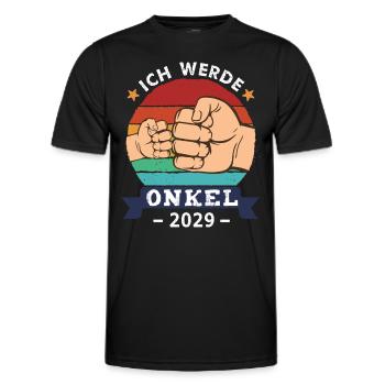 Ich werde Onkel 2029 Schwangerschaft Werdender - Männer Funktions-T-Shirt - Schwarz - Vorne - AI Model Male 178 dark (178cm)