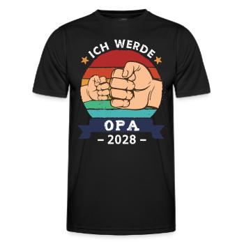 Ich werde Opa 2028 Schwangerschaft Werdender Opa - Männer Funktions-T-Shirt - Schwarz - Vorne - AI Model Male 178 dark (178cm)