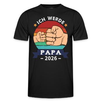 Ich werde Papa 2027 Schwangerschaft Werdender Papa - Männer Funktions-T-Shirt - Schwarz - Vorne - AI Model Male 178 dark (178cm)
