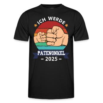 Je serai parrain 2025 Grossesse - T-shirt sport Homme - noir - Devant - AI Model Male 178 dark (178cm)
