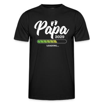 Papa Loading 2029 - Männer Funktions-T-Shirt - Schwarz - Vorne - AI Model Male 178 dark (178cm)