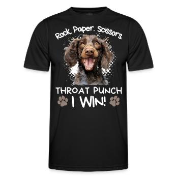 Rock Paper Scissors Throat Punch - Spaniel - Men's Functional T-Shirt - black - Front - AI Model Male 178 dark (178cm)