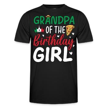 Papi de la fille d’anniversaire - T-shirt sport Homme - noir - Devant - AI Model Male 178 dark (178cm)