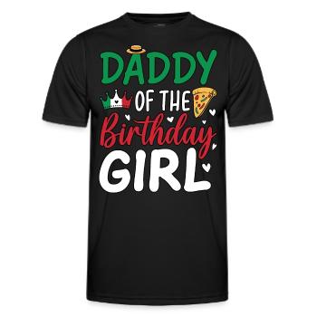 Papa de la fille d’anniversaire - T-shirt sport Homme - noir - Devant - AI Model Male 178 dark (178cm)