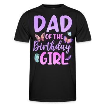 Dad Of The Birthday Girl - Men's Functional T-Shirt - black - Front - AI Model Male 178 dark (178cm)