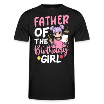 Father Of The Birthday Girl - Männer Funktions-T-Shirt - Schwarz - Vorne - AI Model Male 178 dark (178cm)