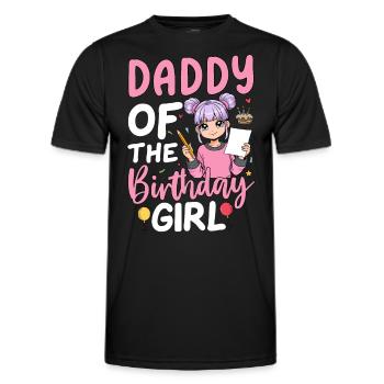 Daddy Of The Birthday Girl - Männer Funktions-T-Shirt - Schwarz - Vorne - AI Model Male 178 dark (178cm)