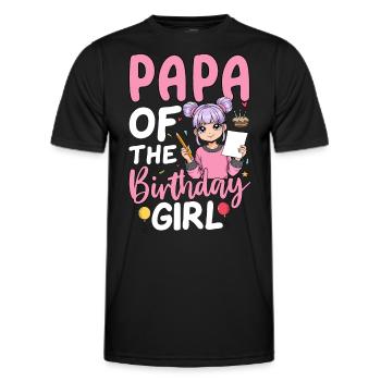 Papa de la fille d’anniversaire - T-shirt sport Homme - noir - Devant - AI Model Male 178 dark (178cm)