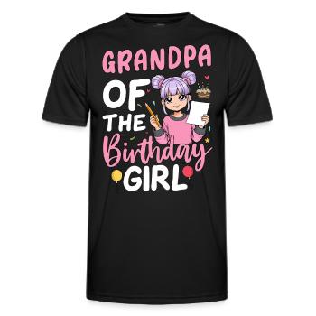 Papi de la fille d’anniversaire - T-shirt sport Homme - noir - Devant - AI Model Male 178 dark (178cm)