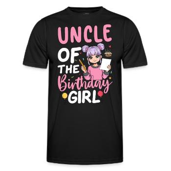 Oncle de la fille d’anniversaire - T-shirt sport Homme - noir - Devant - AI Model Male 178 dark (178cm)