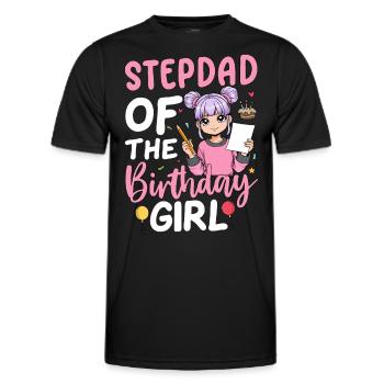 Stepdad Of The Birthday Girl - Men's Functional T-Shirt - black - Front - AI Model Male 178 dark (178cm)