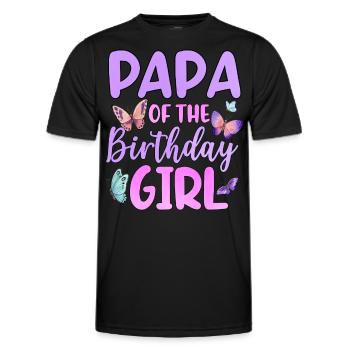 Papa de la fille d’anniversaire - T-shirt sport Homme - noir - Devant - AI Model Male 178 dark (178cm)