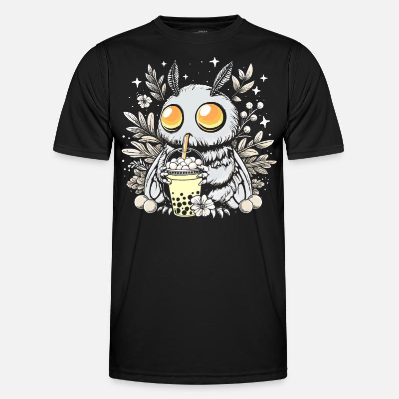 Mothman Bubble Tea - Männer Funktions-T-Shirt - Schwarz