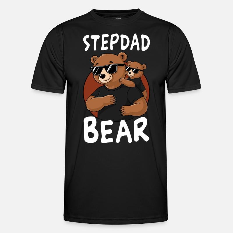Stepdad Bear - Männer Funktions-T-Shirt - Schwarz