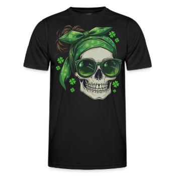 St Patricks Day Totenkopf - Männer Funktions-T-Shirt - Schwarz - Vorne - AI Model Male 178 dark (178cm)
