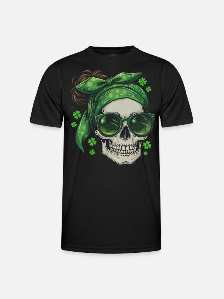 Crâne de la Saint-Patrick - T-shirt sport Homme - noir