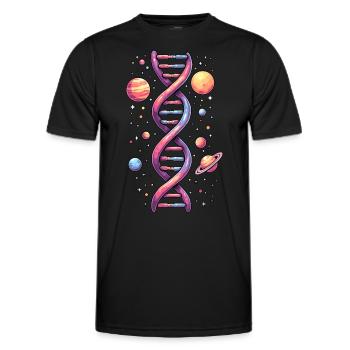 Espace ADN double hélice - T-shirt sport Homme - noir - Devant - AI Model Male 178 dark (178cm)