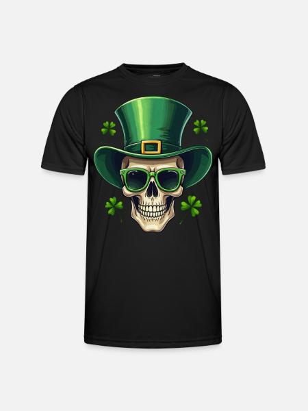 St Patrick's Day Irish Skull - Men's Functional T-Shirt - black