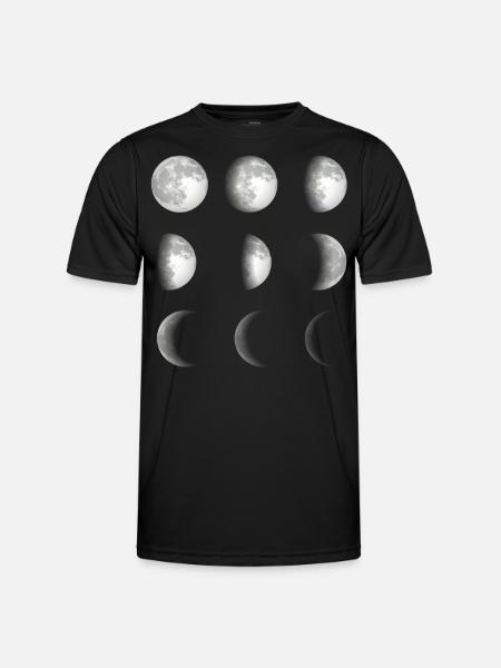 Mondphasen Weltraum - Männer Funktions-T-Shirt - Schwarz