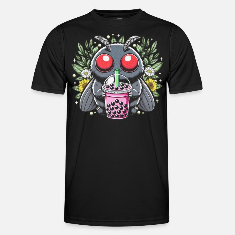 Mothman Bubble Tea - Männer Funktions-T-Shirt - Schwarz