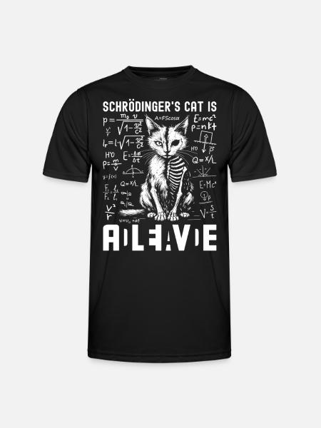 Schrödingers Katze Dead and Alive - Männer Funktions-T-Shirt - Schwarz