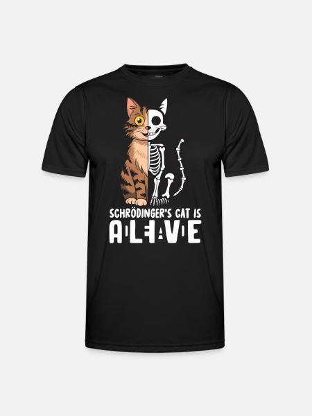 Schrödinger's Cat Dead and Alive - Men's Functional T-Shirt - black